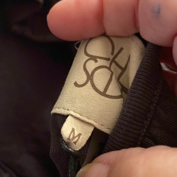 Chaser Long Sleeve Baby Rib Open Back Henley Dark Chocolate - Picture 4 of 5